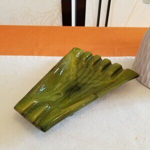 MCM Green Ceramic Ashtray/Trinket Tray